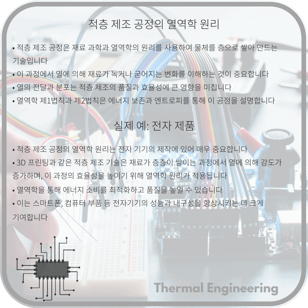 적층 제조 공정의 열역학 원리