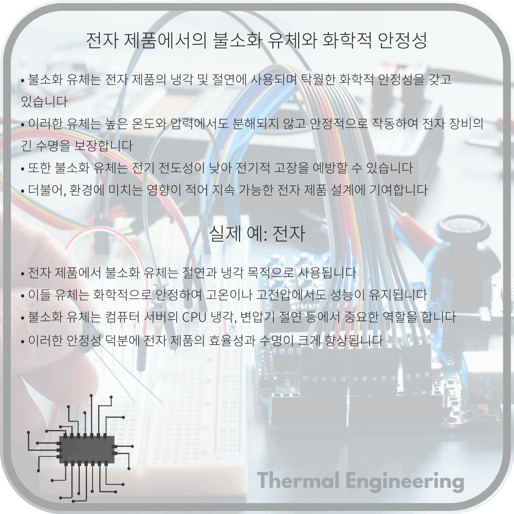 전자 제품에서의 불소화 유체와 화학적 안정성