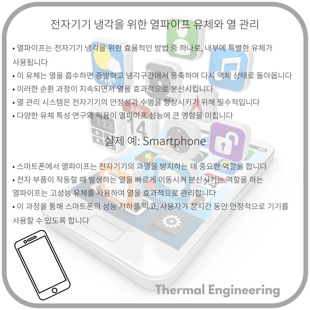 전자기기 냉각을 위한 열파이프 유체와 열 관리