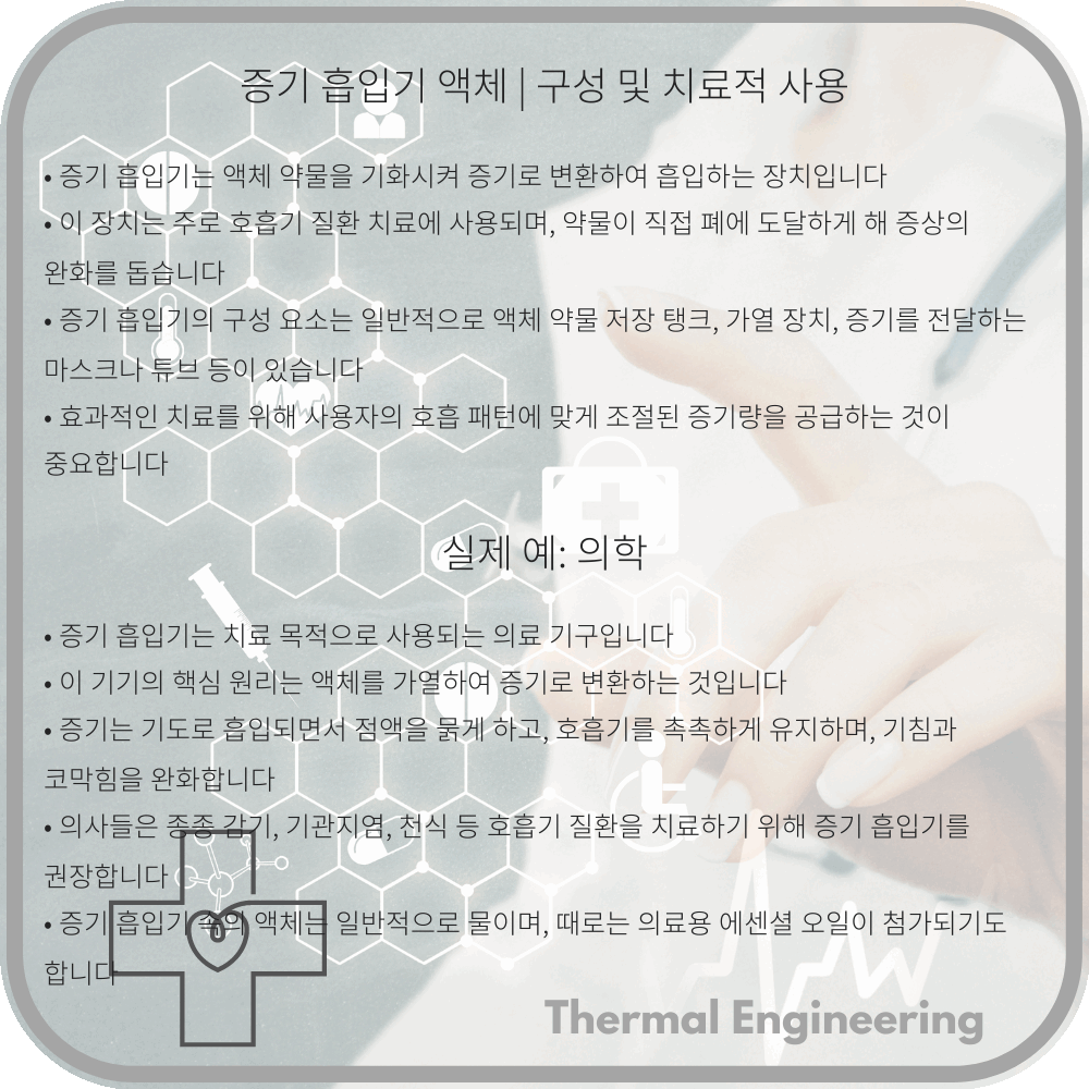 증기 흡입기 액체 | 구성 및 치료적 사용