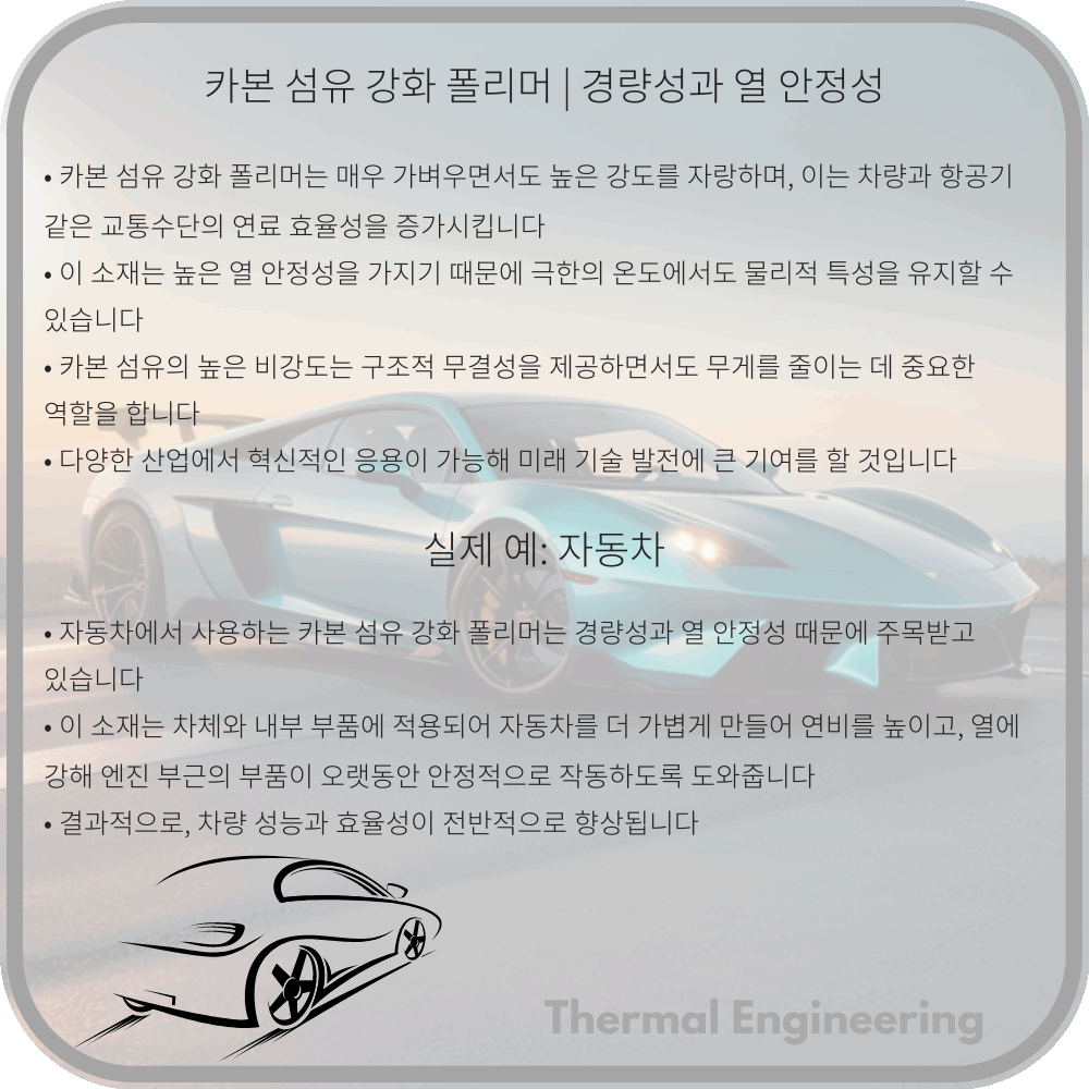 카본 섬유 강화 폴리머 | 경량성과 열 안정성