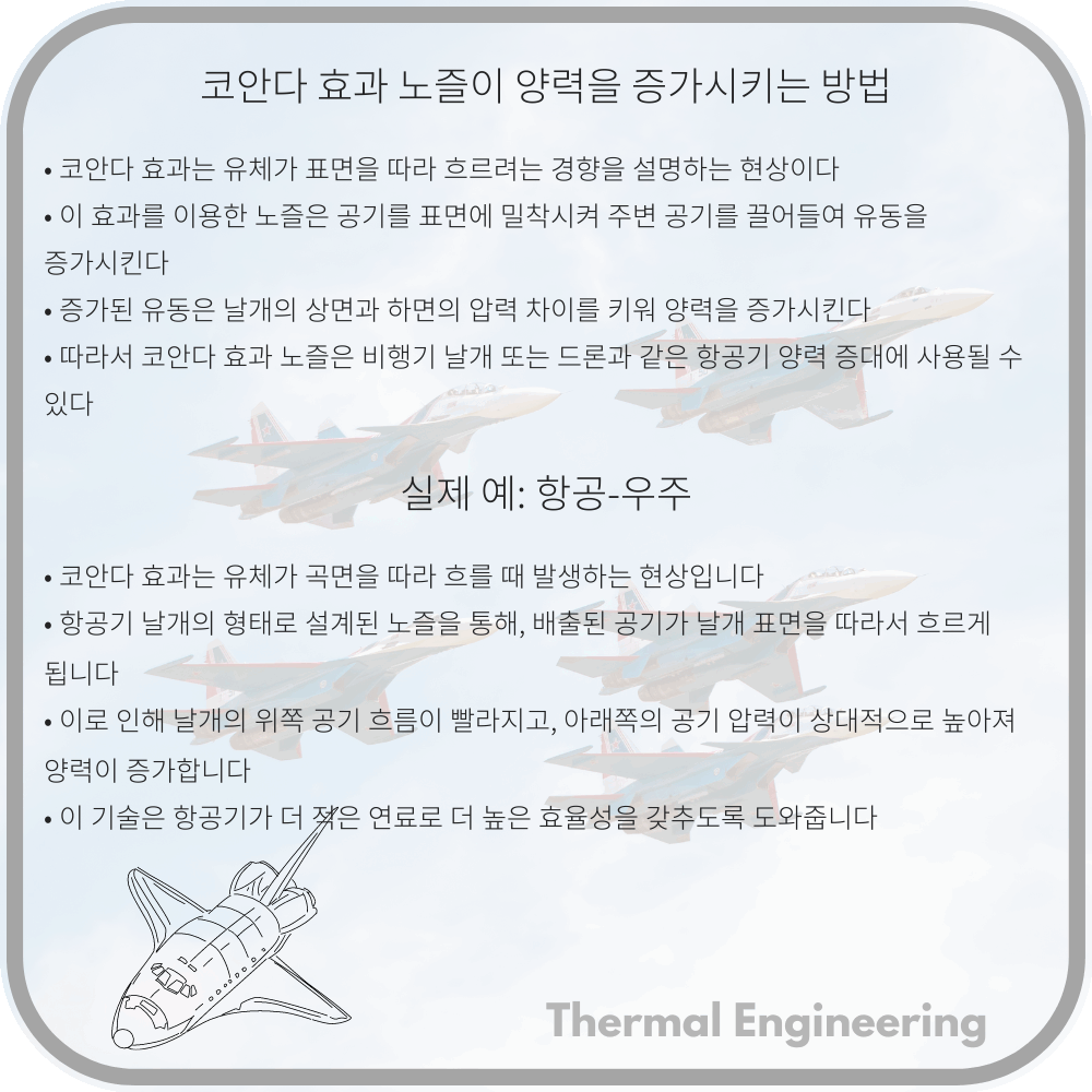 코안다 효과 노즐이 양력을 증가시키는 방법