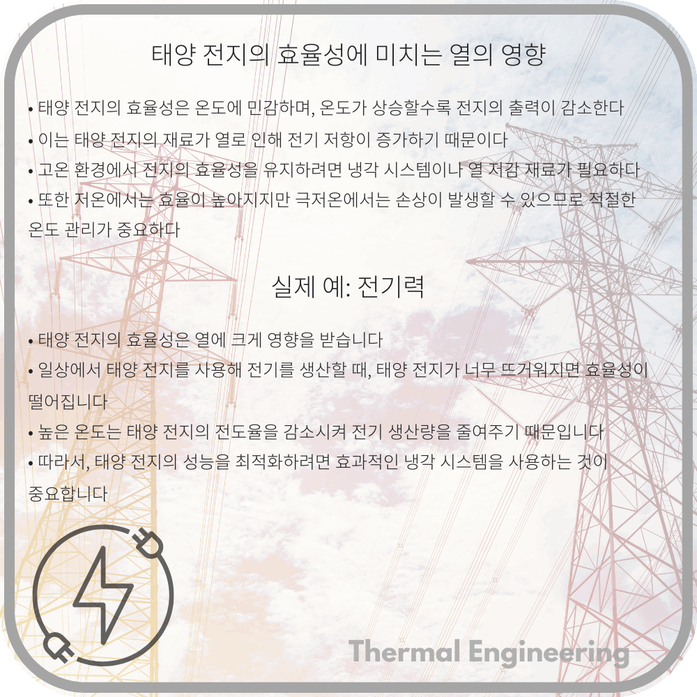 태양 전지의 효율성에 미치는 열의 영향