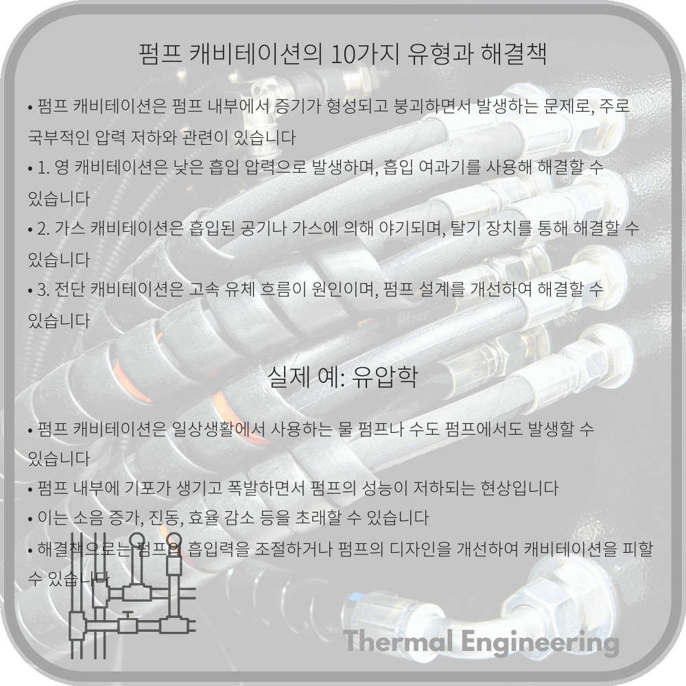 펌프 캐비테이션의 10가지 유형과 해결책