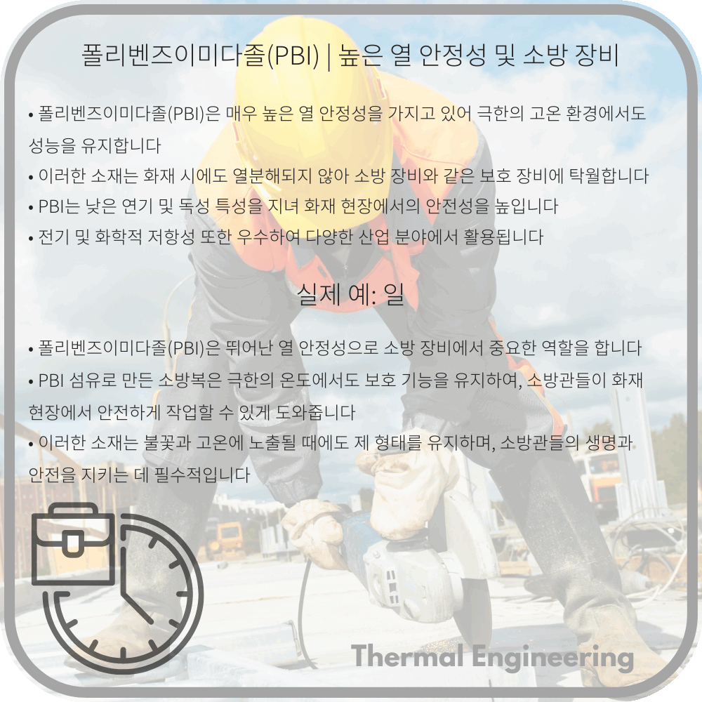 폴리벤즈이미다졸(PBI) | 높은 열 안정성 및 소방 장비