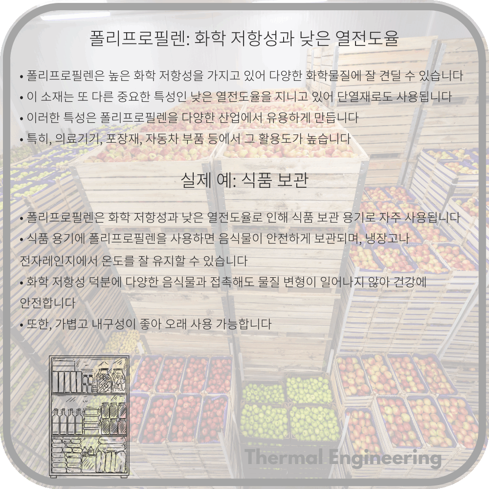 폴리프로필렌: 화학 저항성과 낮은 열전도율