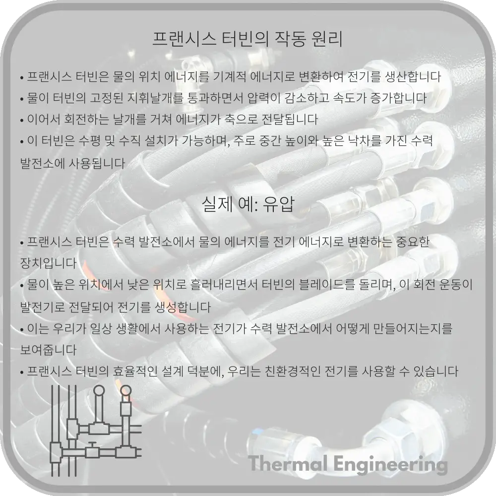 프랜시스 터빈의 작동 원리