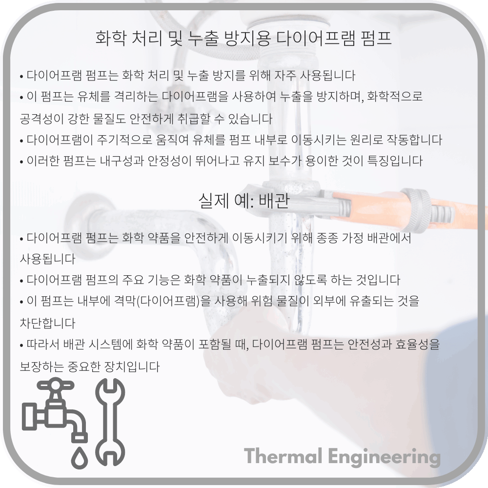 화학 처리 및 누출 방지용 다이어프램 펌프
