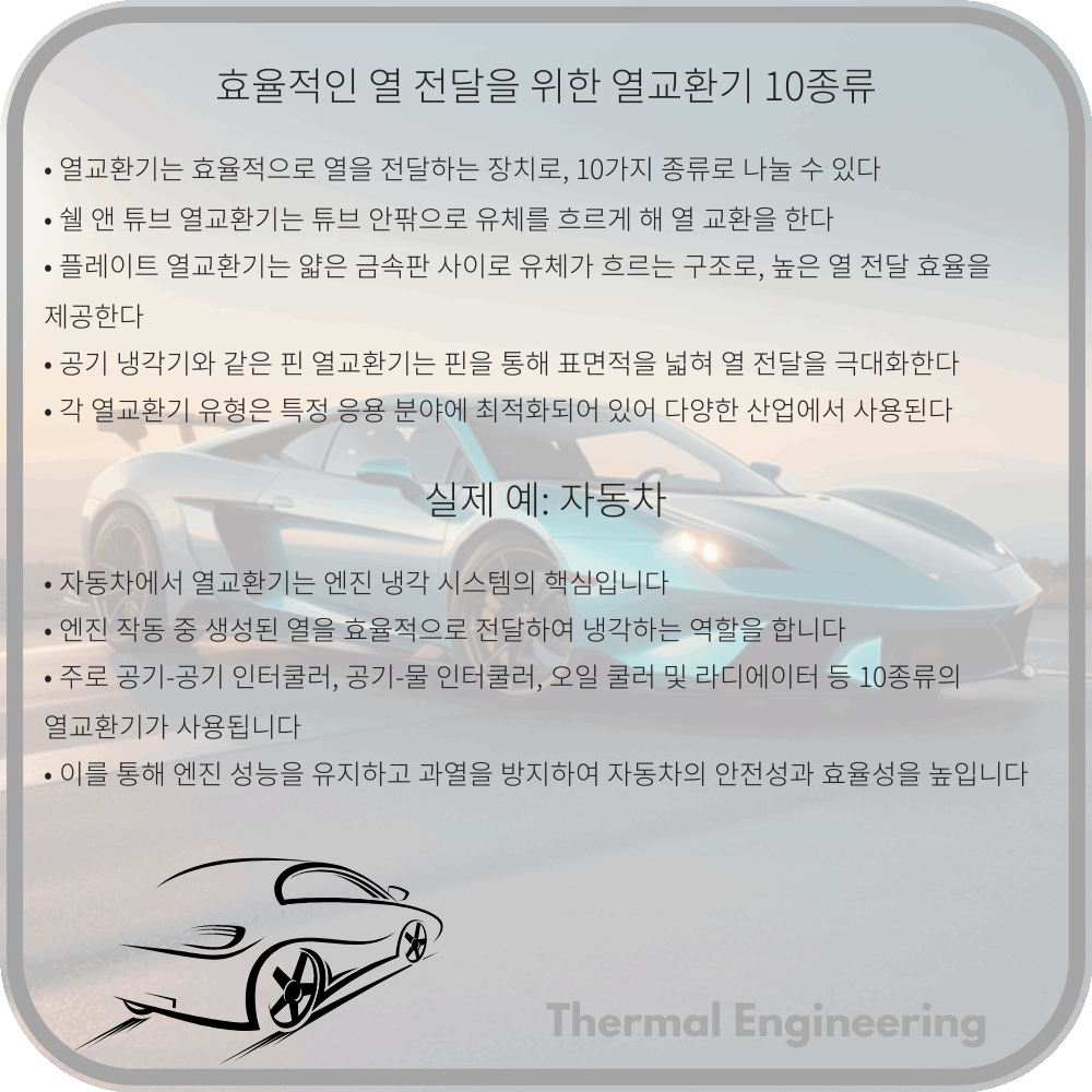 효율적인 열 전달을 위한 열교환기 10종류