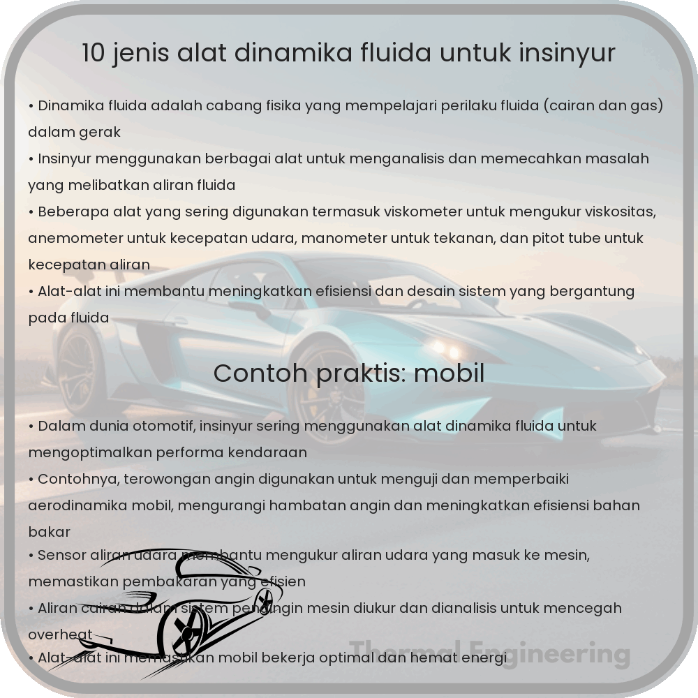 10 Jenis Alat Dinamika Fluida untuk Insinyur