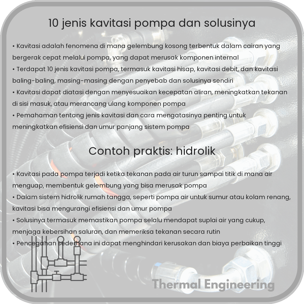 10 Jenis Kavitasi Pompa dan Solusinya