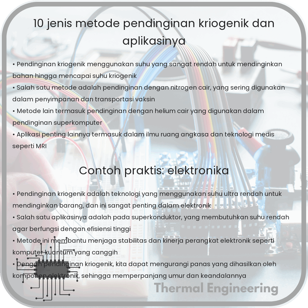 10 Jenis Metode Pendinginan Kriogenik dan Aplikasinya
