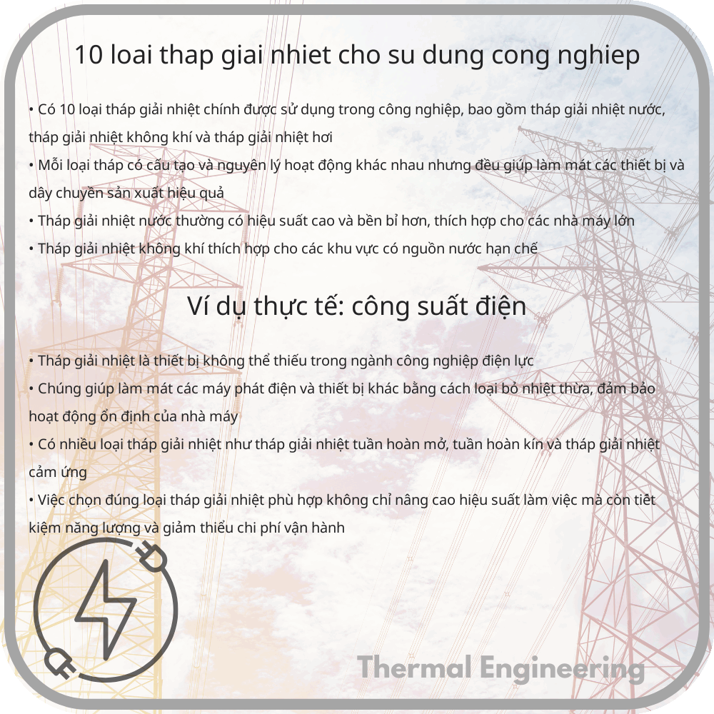 10 Loại Tháp Giải Nhiệt Cho Sử Dụng Công Nghiệp