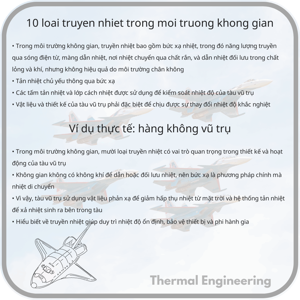 10 Loại Truyền Nhiệt Trong Môi Trường Không Gian