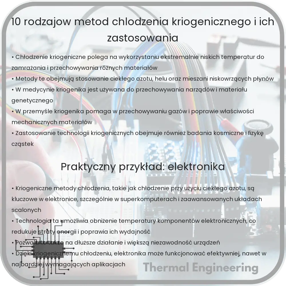 10 Rodzajów Metod Chłodzenia Kriogenicznego i Ich Zastosowania