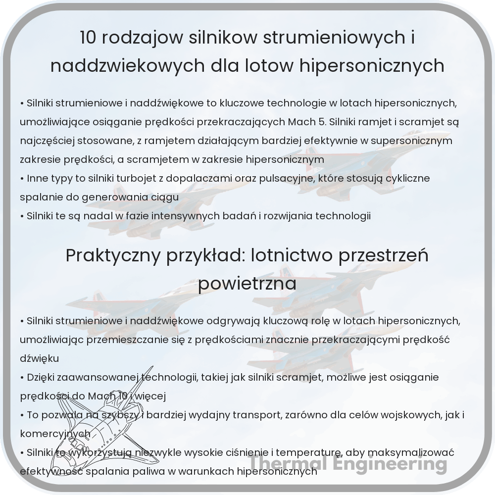 10 Rodzajów Silników Strumieniowych i Naddźwiękowych dla Lotów Hipersonicznych