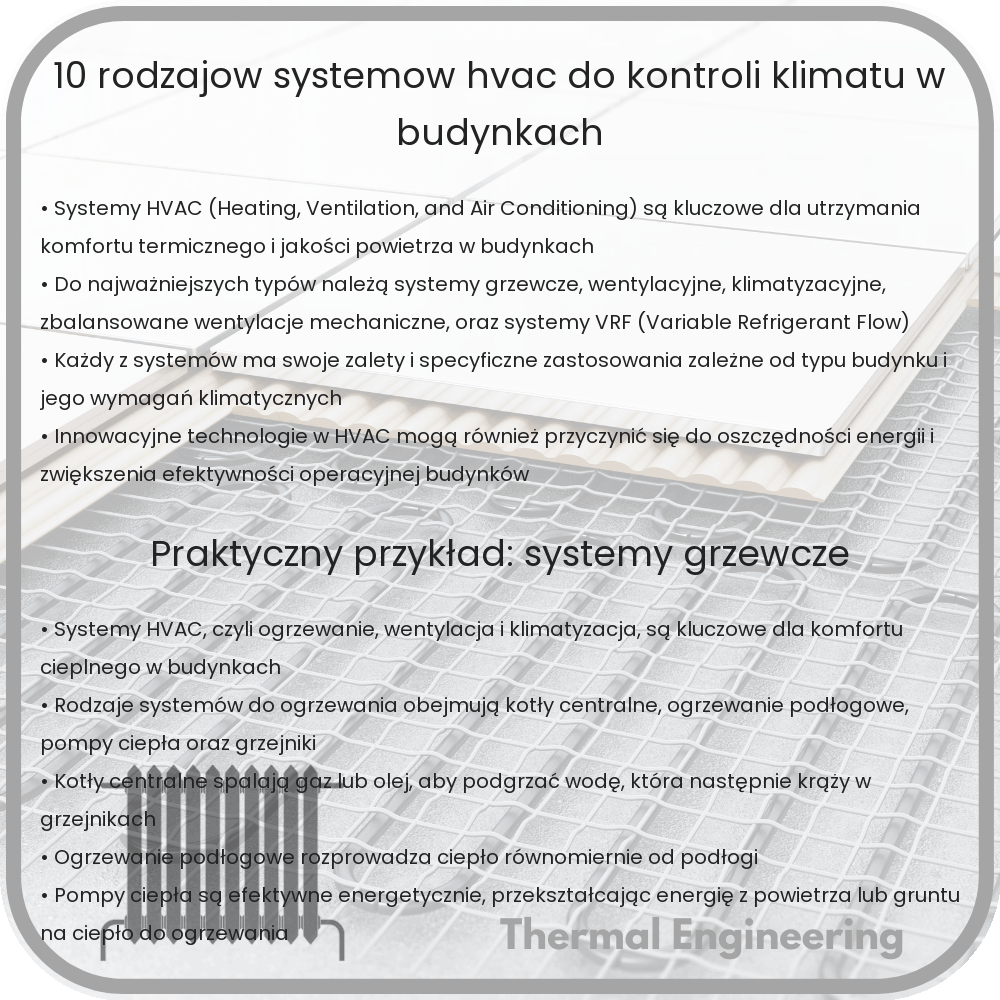 10 Rodzajów Systemów HVAC do Kontroli Klimatu w Budynkach
