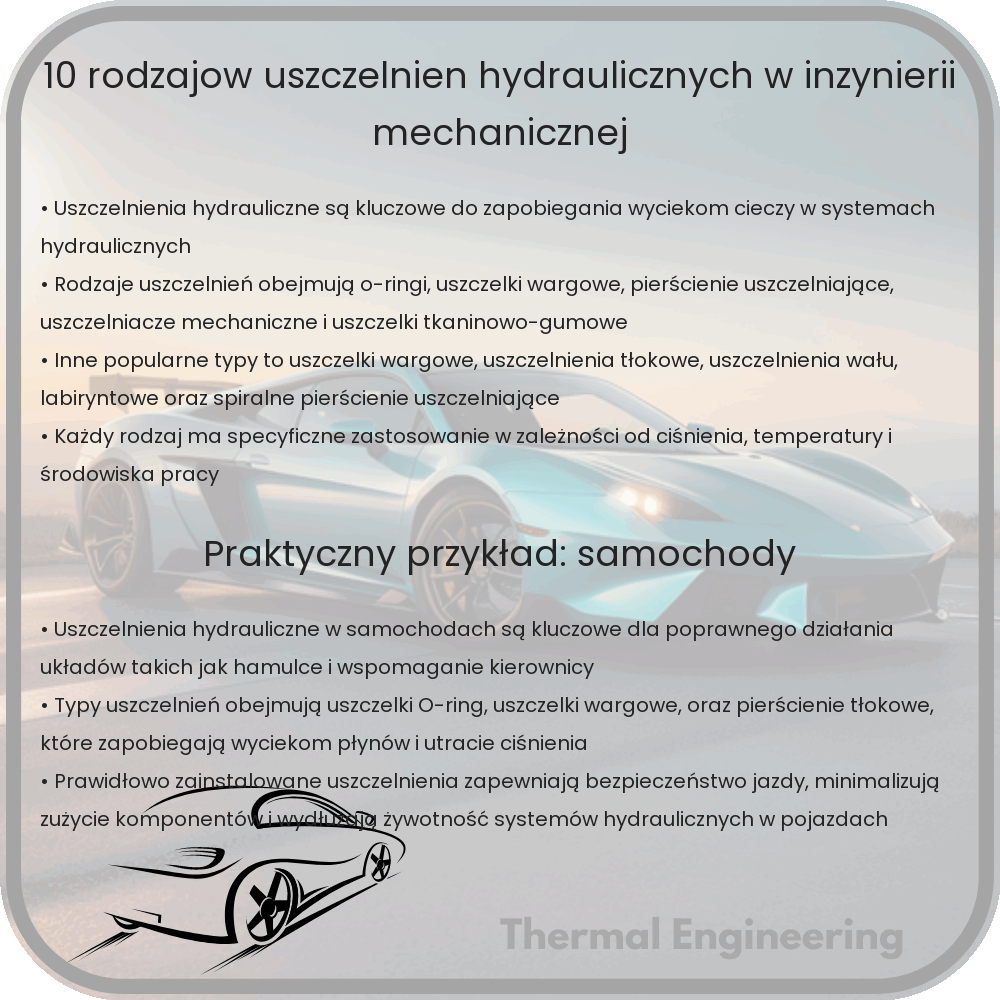 10 rodzajów uszczelnień hydraulicznych w inżynierii mechanicznej