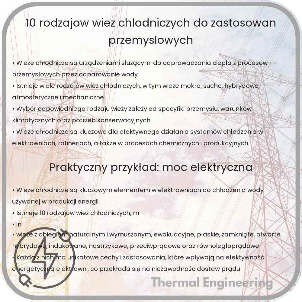 10 rodzajów wież chłodniczych do zastosowań przemysłowych