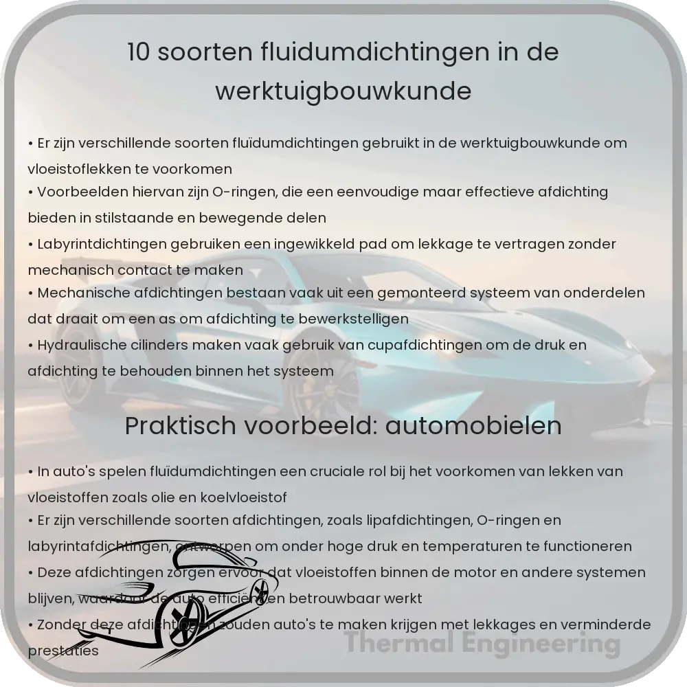 10 Soorten Fluïdumdichtingen in de Werktuigbouwkunde
