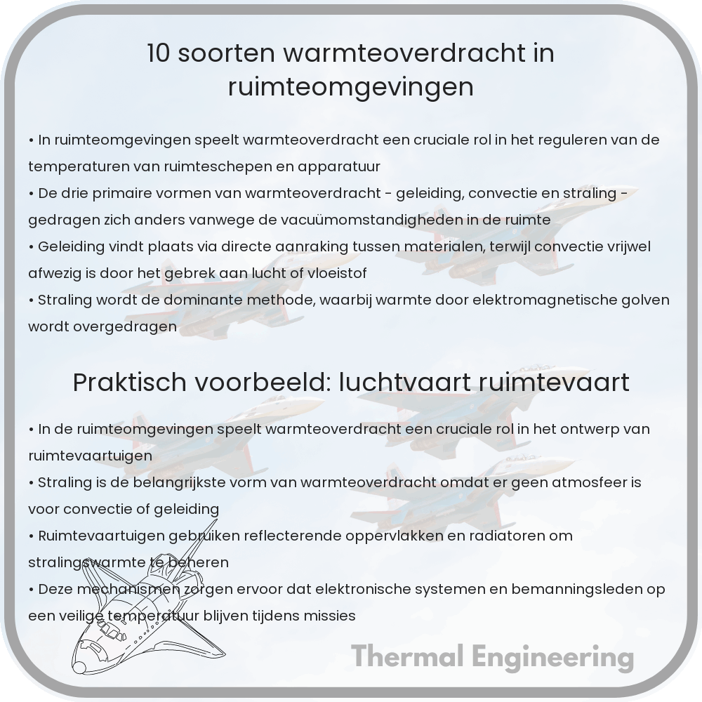 10 Soorten Warmteoverdracht in Ruimteomgevingen
