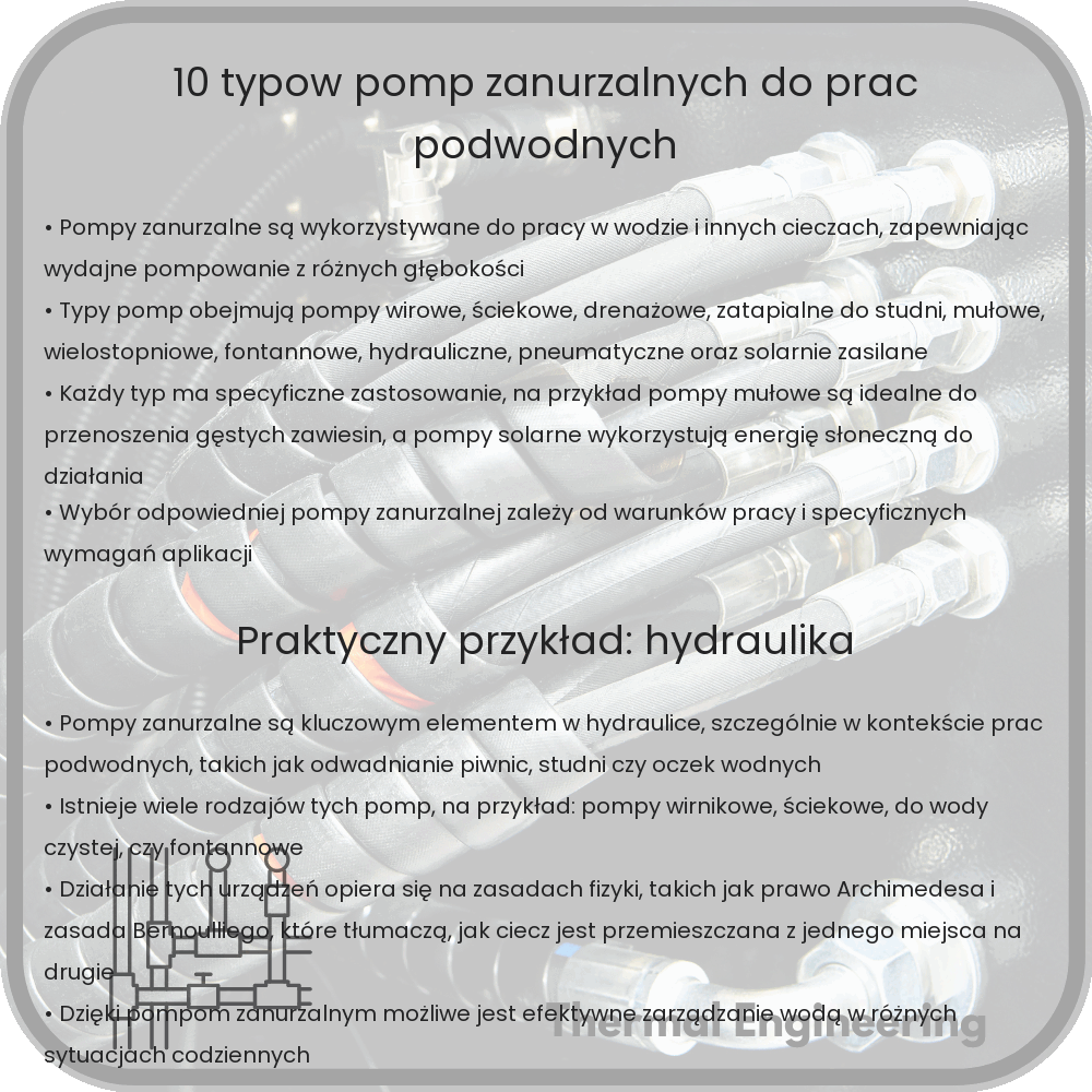 10 typów pomp zanurzalnych do prac podwodnych