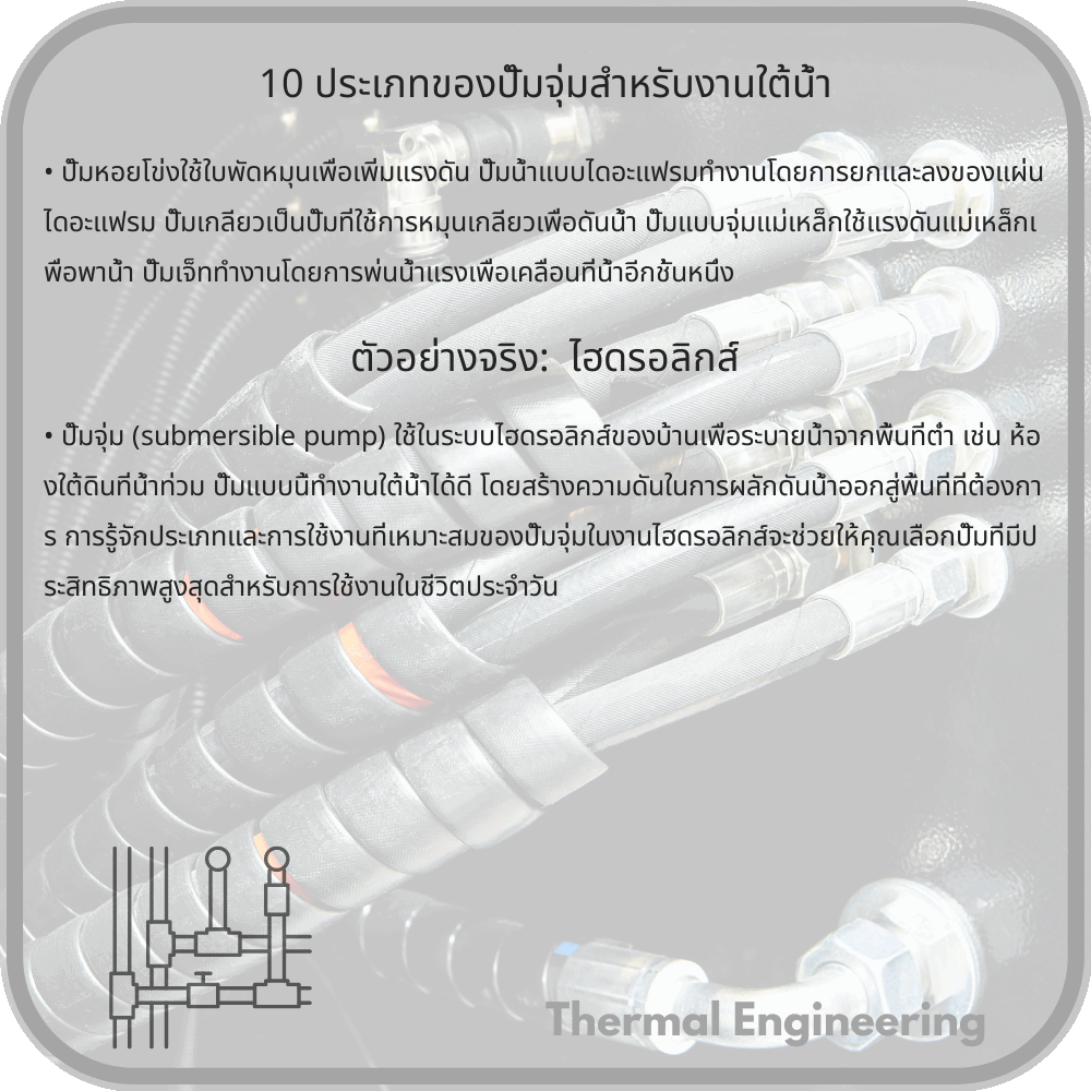 10 ประเภทของปั๊มจุ่มสำหรับงานใต้น้ำ