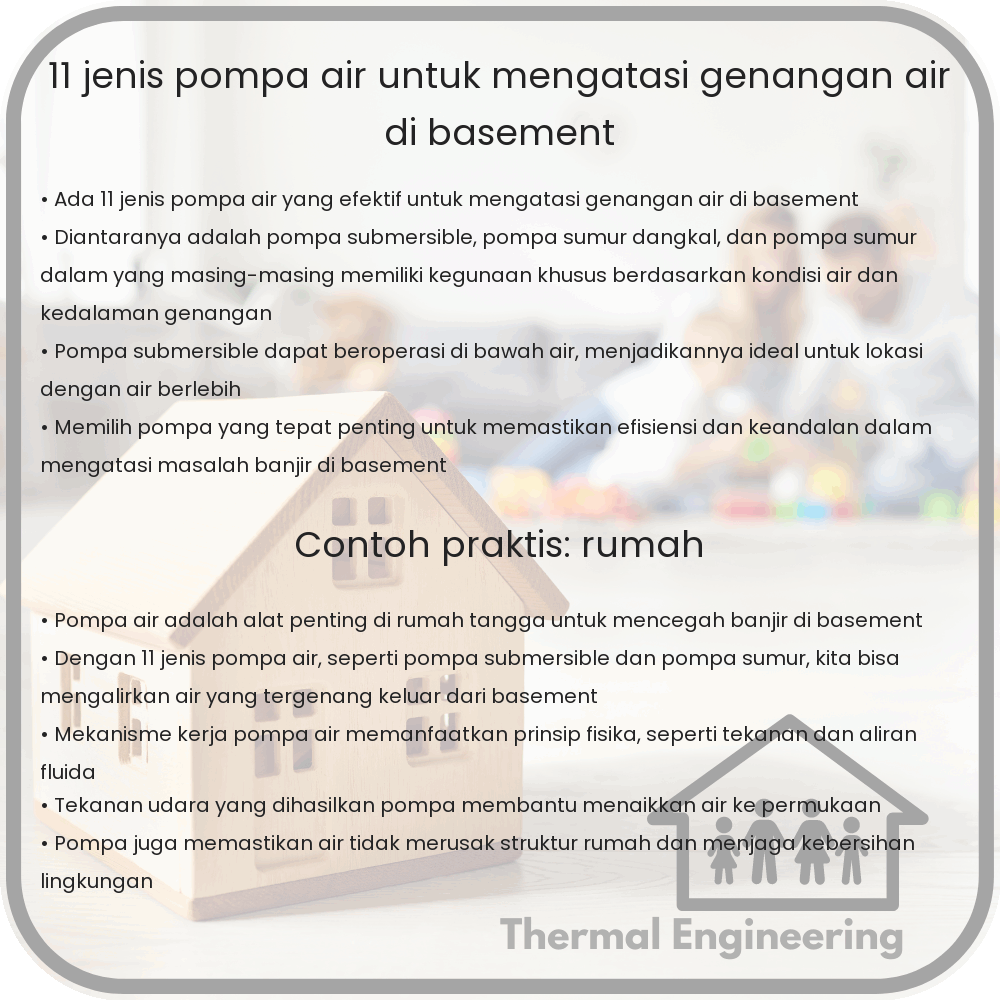 11 Jenis Pompa Air untuk Mengatasi Genangan Air di Basement