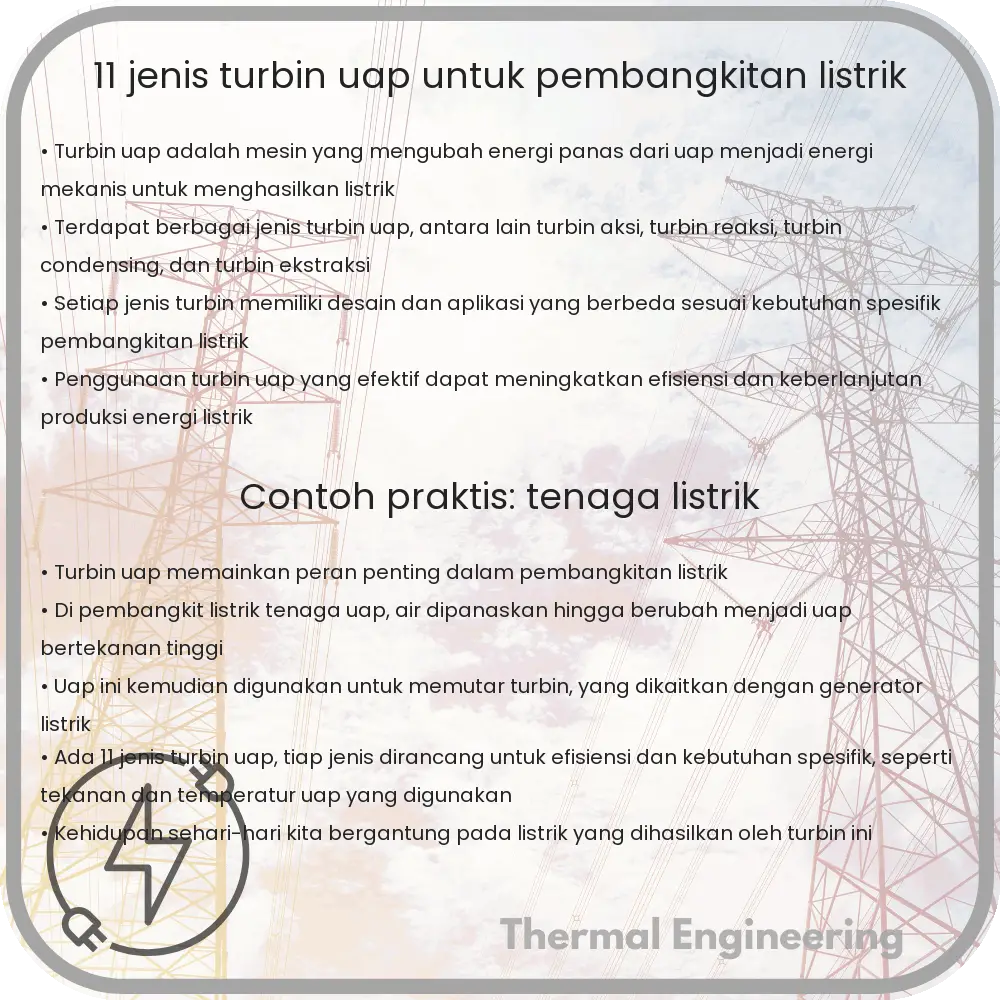 11 Jenis Turbin Uap untuk Pembangkitan Listrik