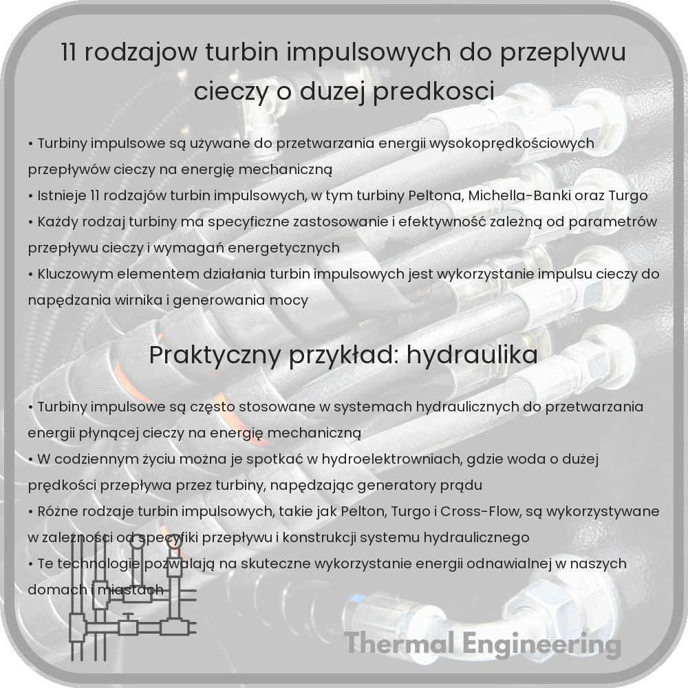 11 rodzajów turbin impulsowych do przepływu cieczy o dużej prędkości
