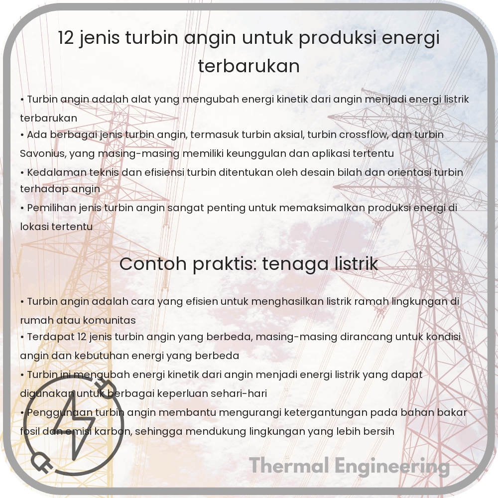12 Jenis Turbin Angin untuk Produksi Energi Terbarukan