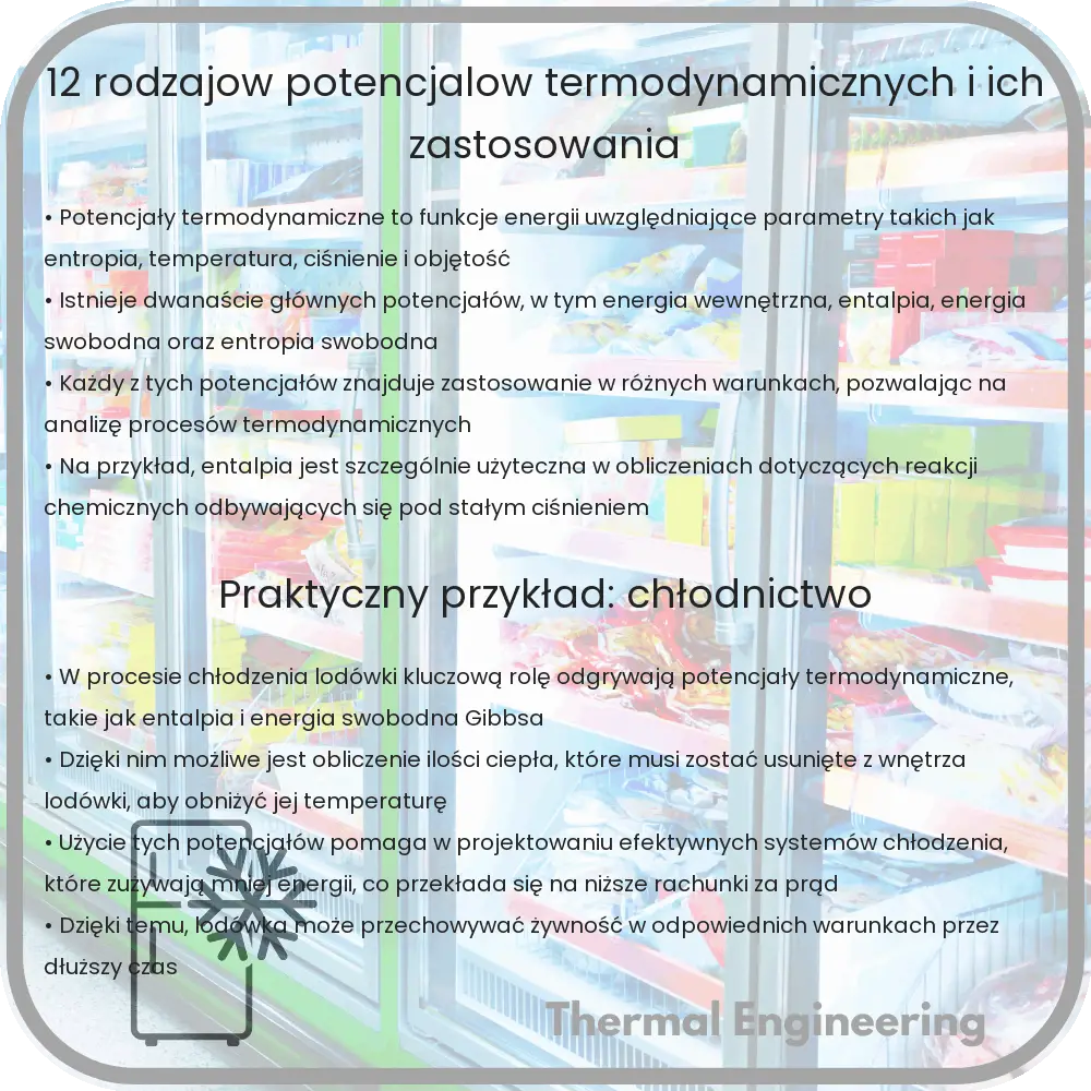 12 rodzajów potencjałów termodynamicznych i ich zastosowania