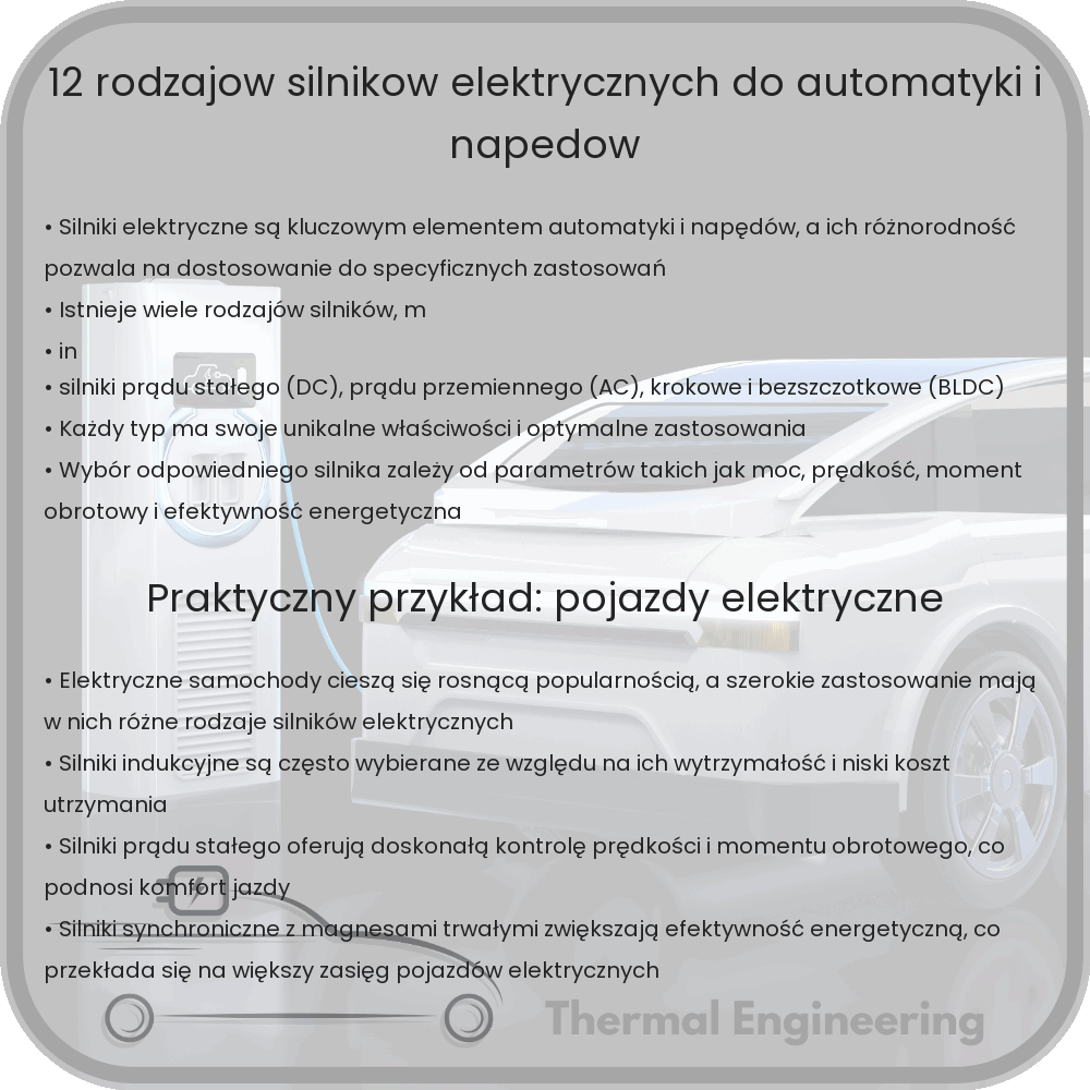 12 Rodzajów Silników Elektrycznych do Automatyki i Napędów