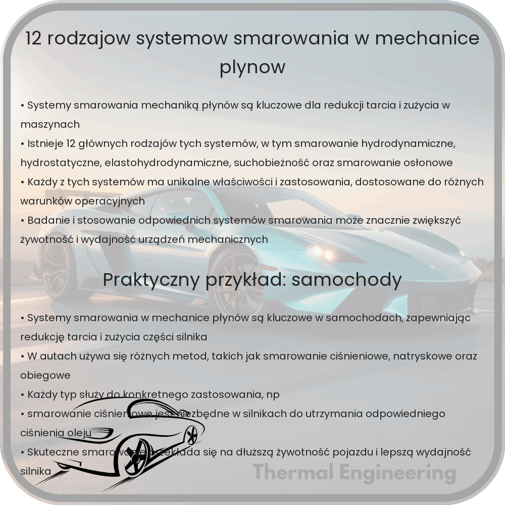 12 rodzajów systemów smarowania w mechanice płynów