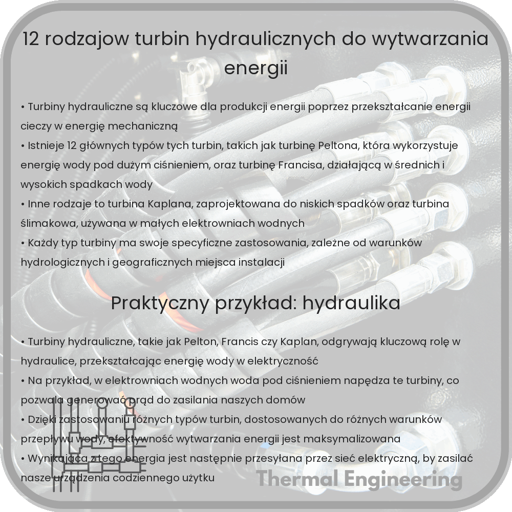 12 Rodzajów Turbin Hydraulicznych do Wytwarzania Energii