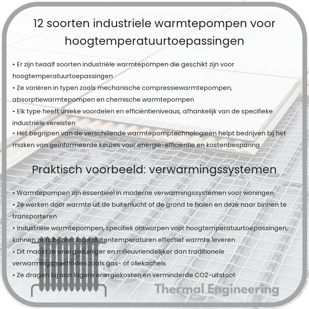 12 Soorten Industriële Warmtepompen voor Hoogtemperatuurtoepassingen
