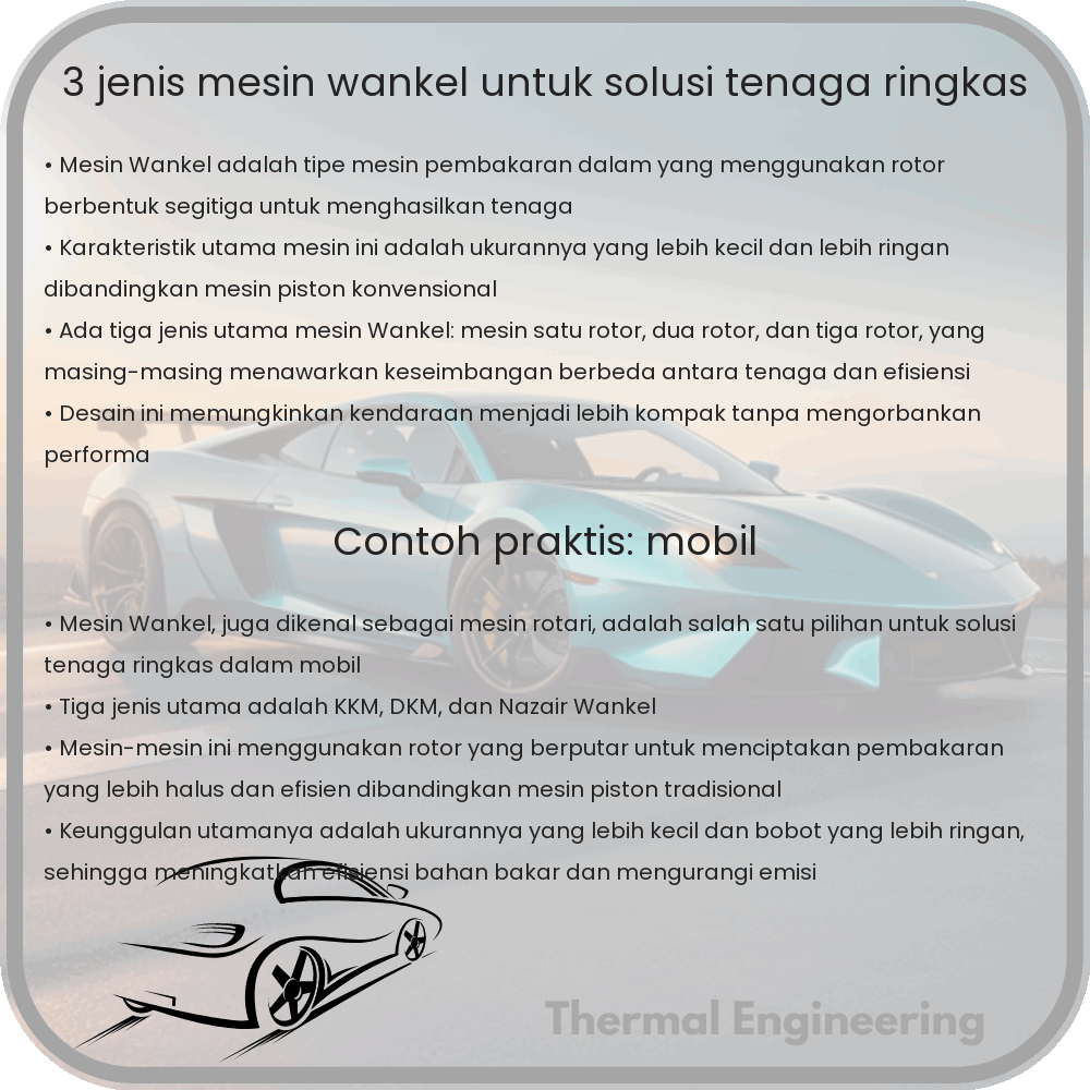3 Jenis Mesin Wankel untuk Solusi Tenaga Ringkas