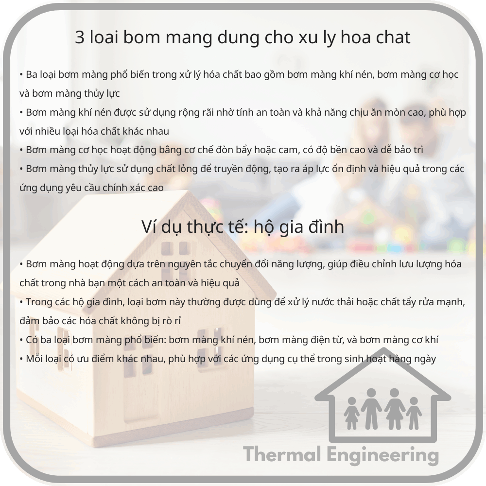 3 Loại Bơm Màng Dùng Cho Xử Lý Hóa Chất