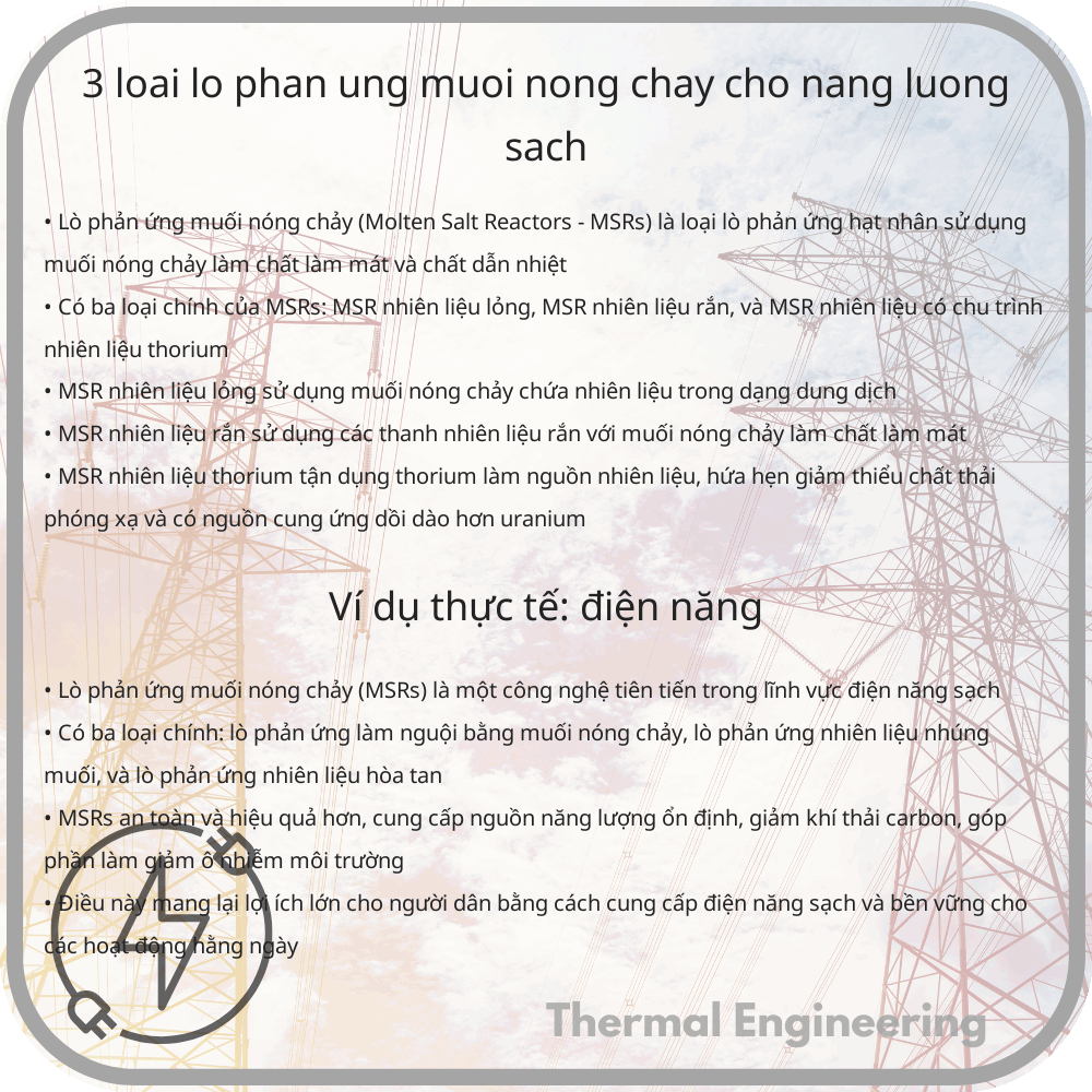 3 Loại Lò Phản Ứng Muối Nóng Chảy Cho Năng Lượng Sạch