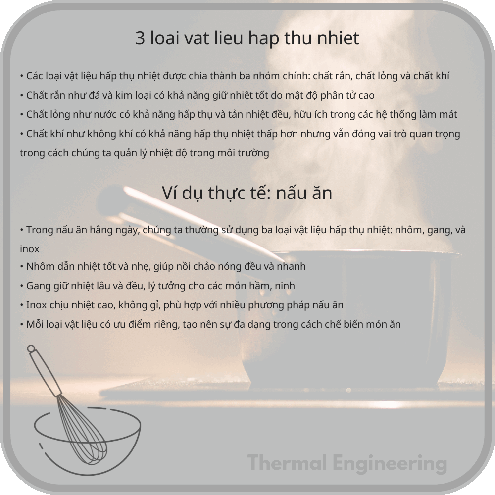3 Loại Vật Liệu Hấp Thụ Nhiệt