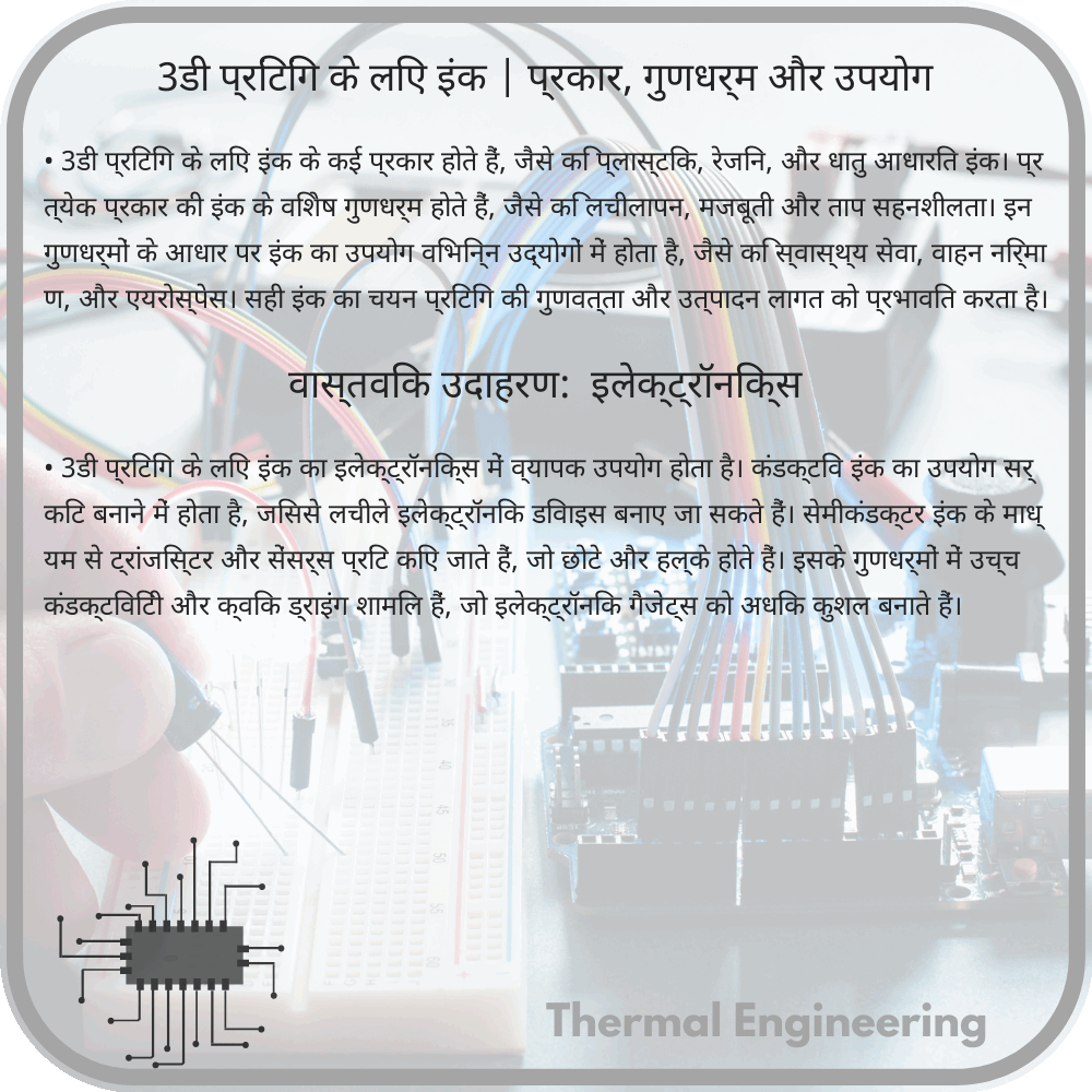 3डी प्रिंटिंग के लिए इंक | प्रकार, गुणधर्म और उपयोग