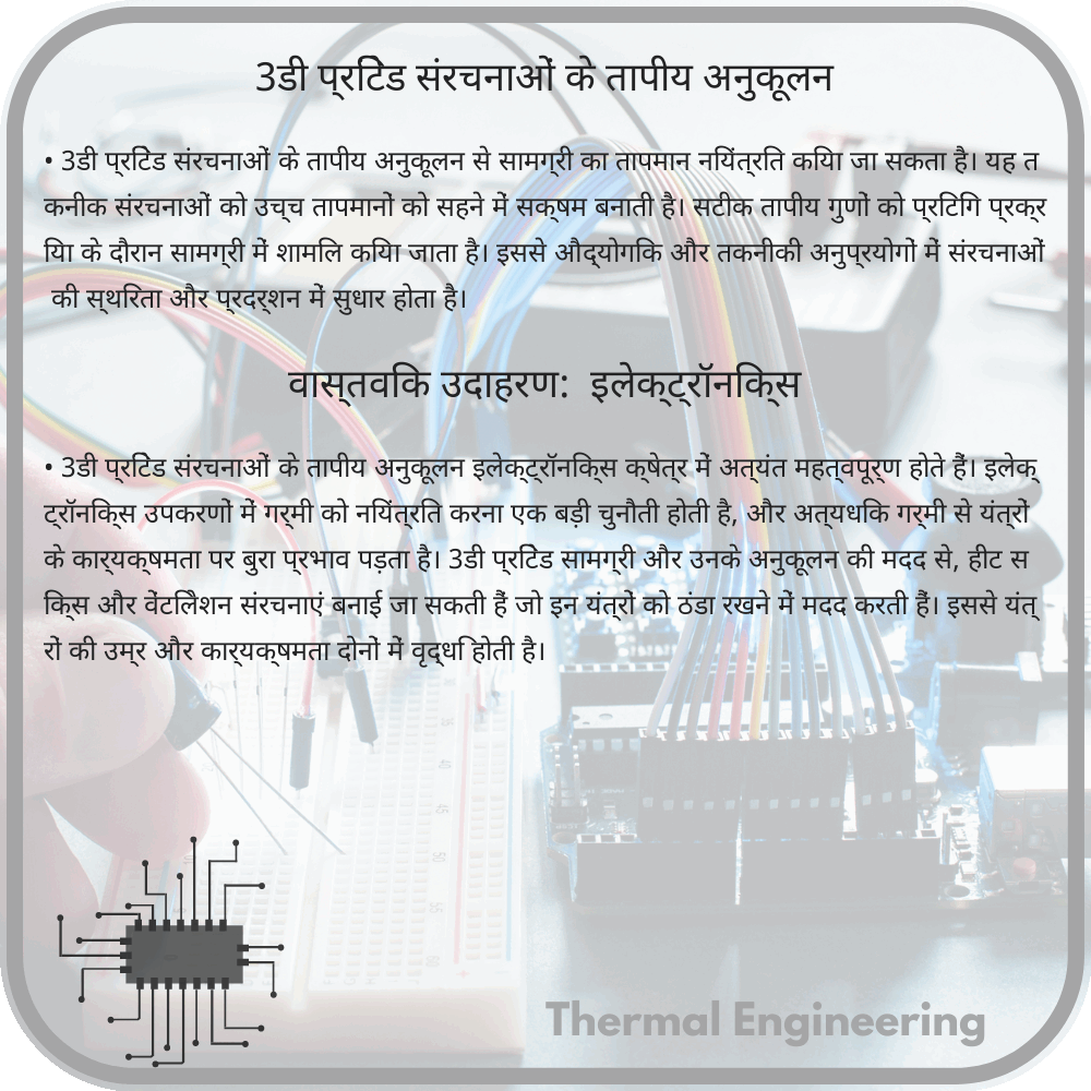 3डी प्रिंटेड संरचनाओं के तापीय अनुकूलन