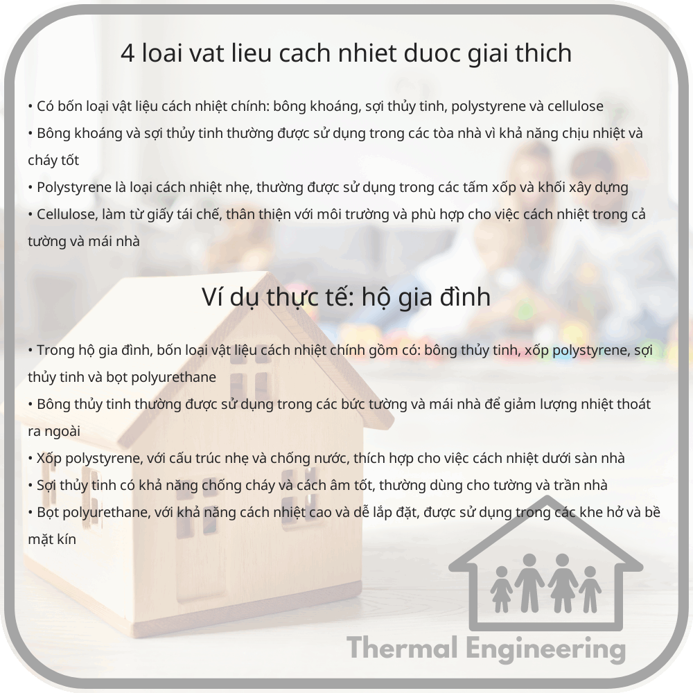 4 loại vật liệu cách nhiệt được giải thích