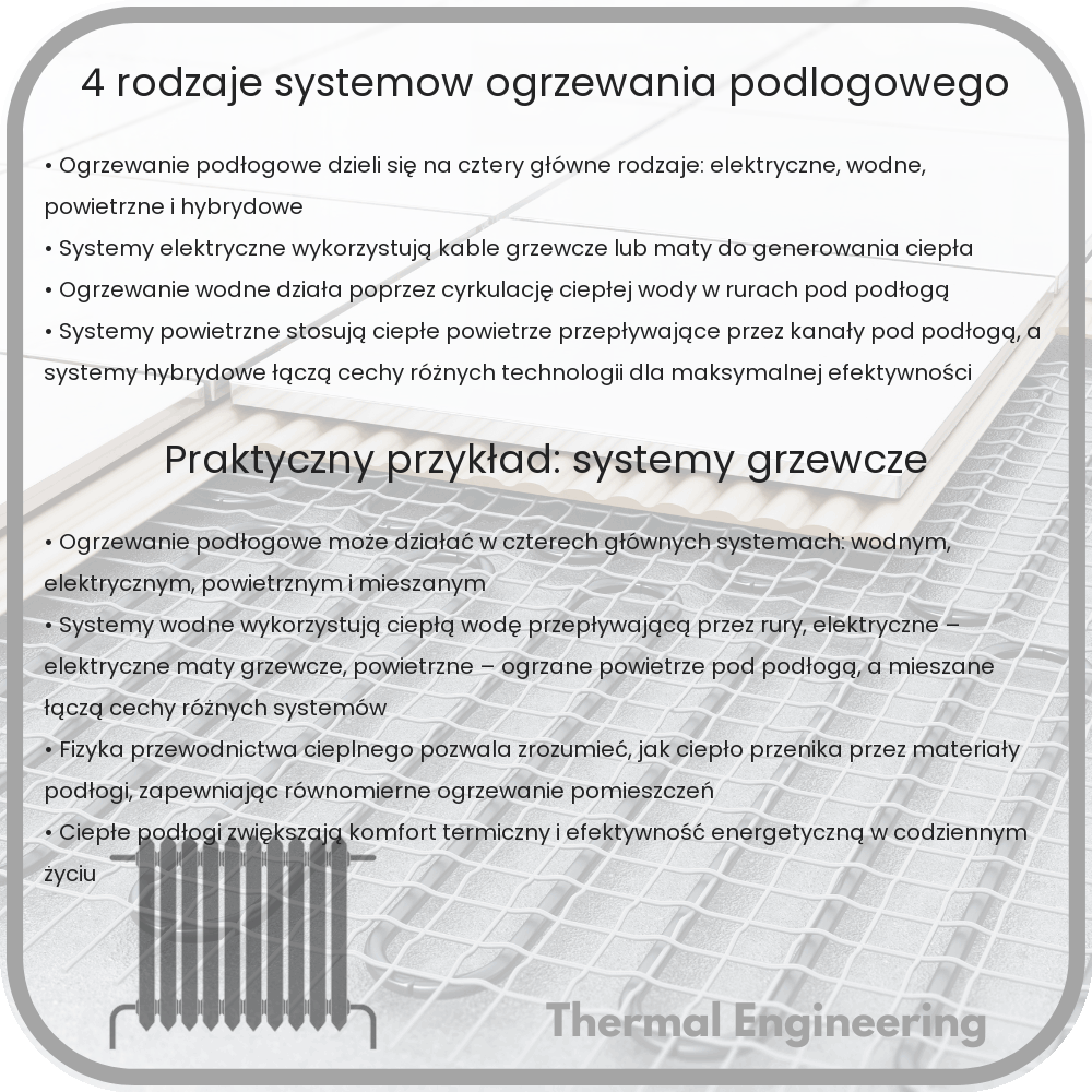 4 rodzaje systemów ogrzewania podłogowego