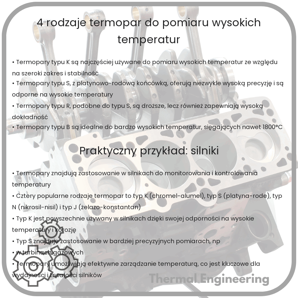 4 rodzaje termopar do pomiaru wysokich temperatur