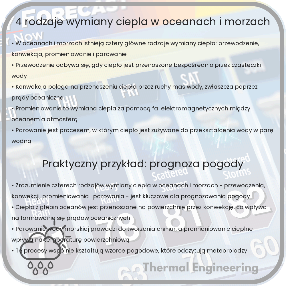 4 rodzaje wymiany ciepła w oceanach i morzach