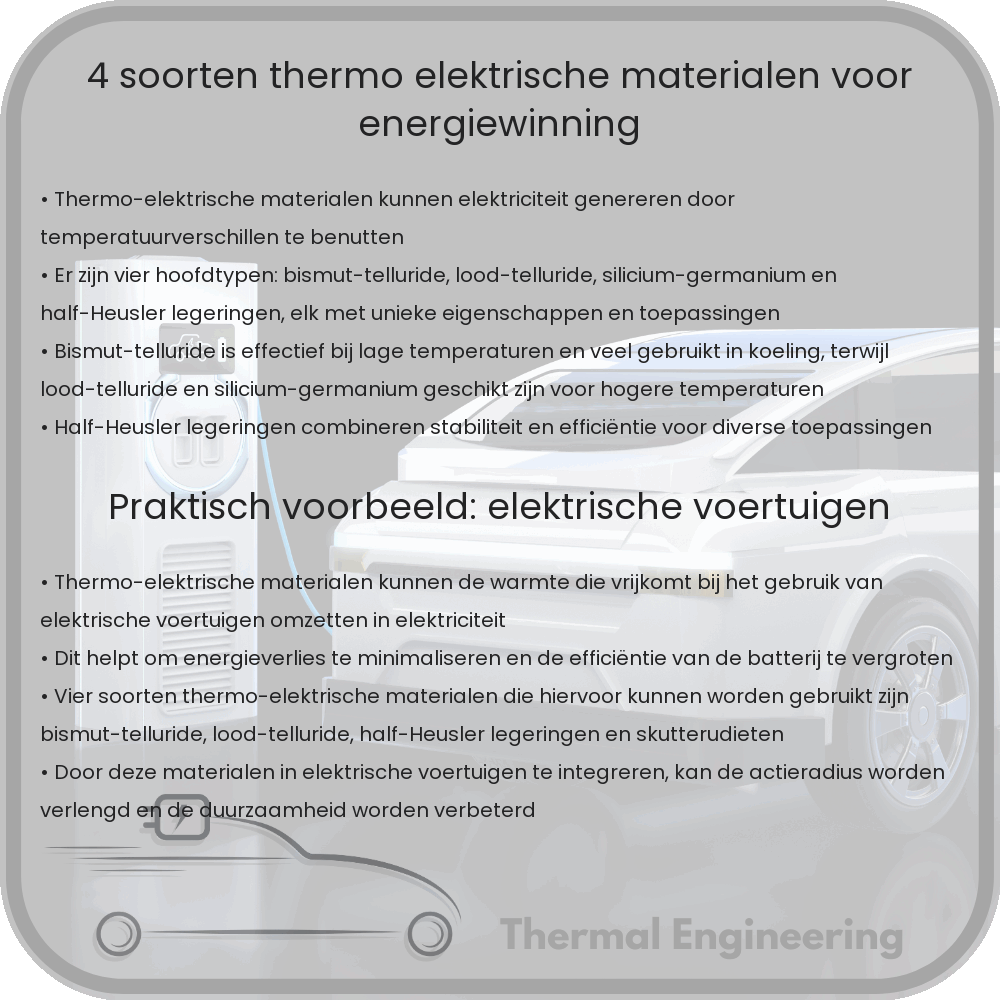 4 Soorten Thermo-elektrische Materialen voor Energiewinning