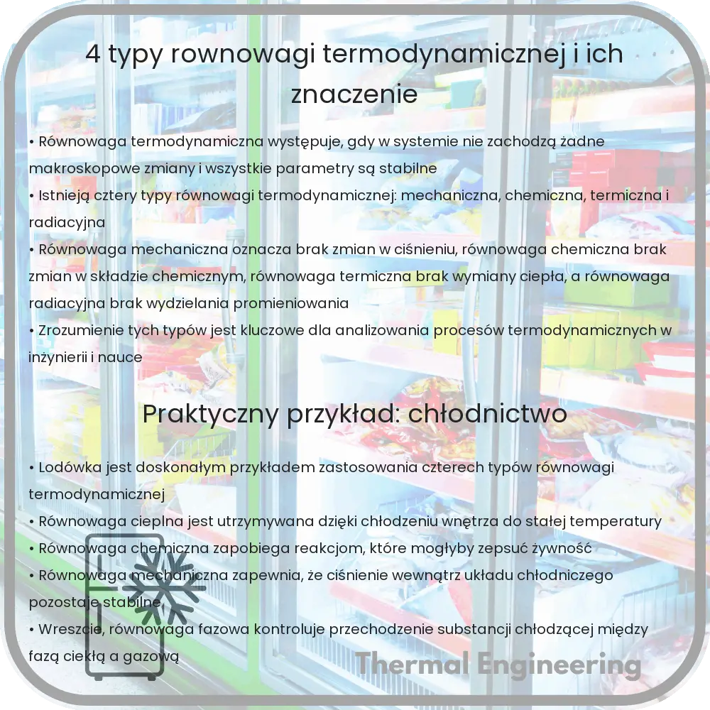 4 Typy Równowagi Termodynamicznej i Ich Znaczenie