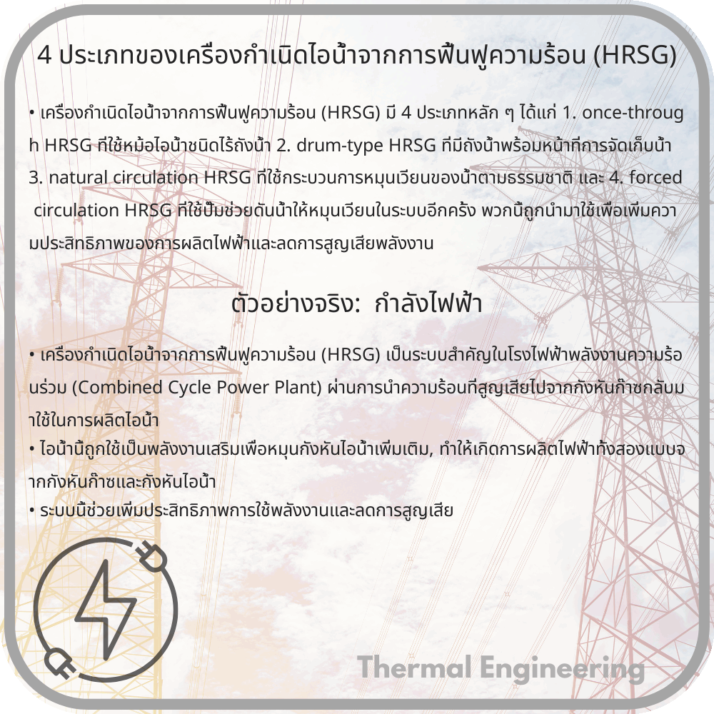 4 ประเภทของเครื่องกำเนิดไอน้ำจากการฟื้นฟูความร้อน (HRSG)