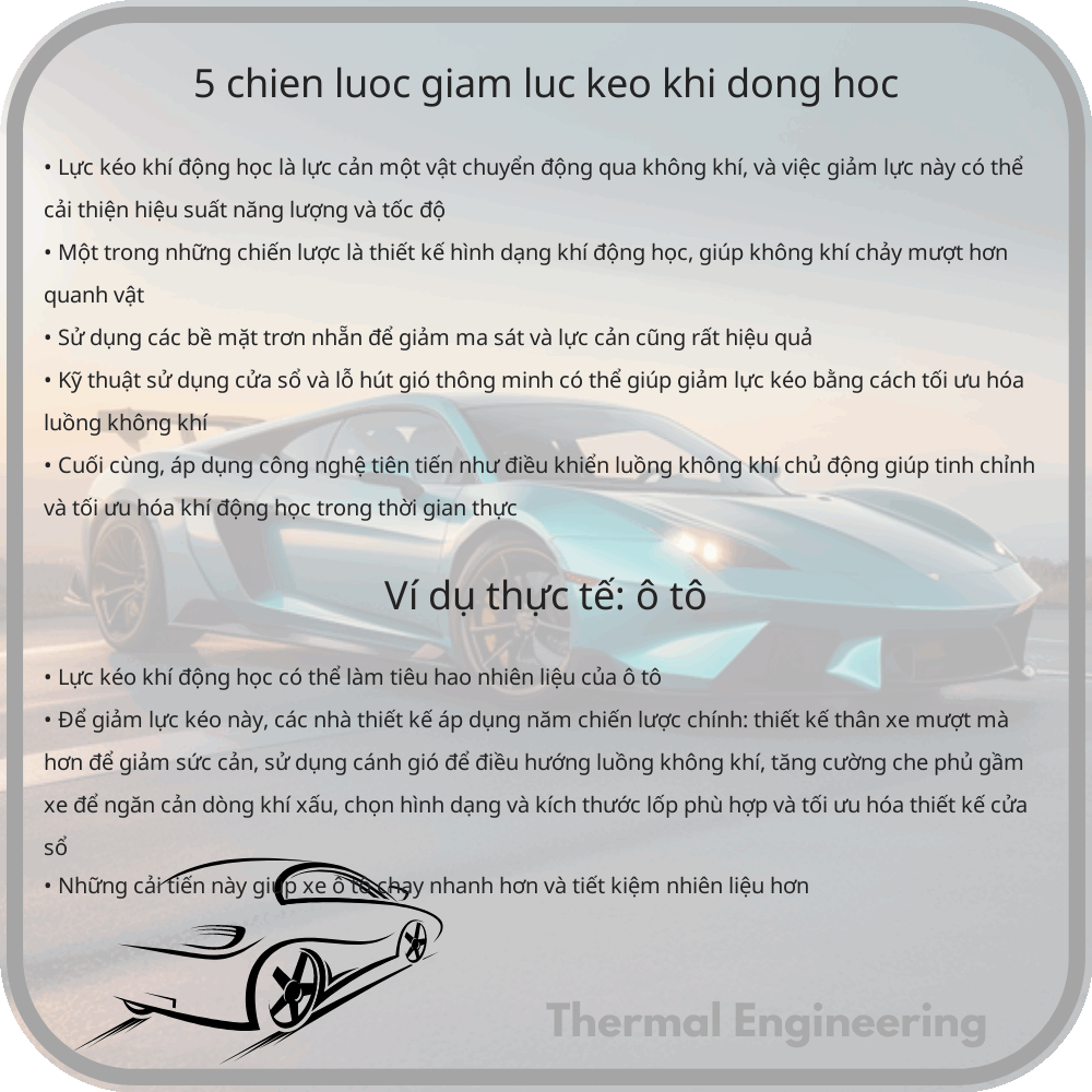 5 Chiến Lược Giảm Lực Kéo Khí Động Học